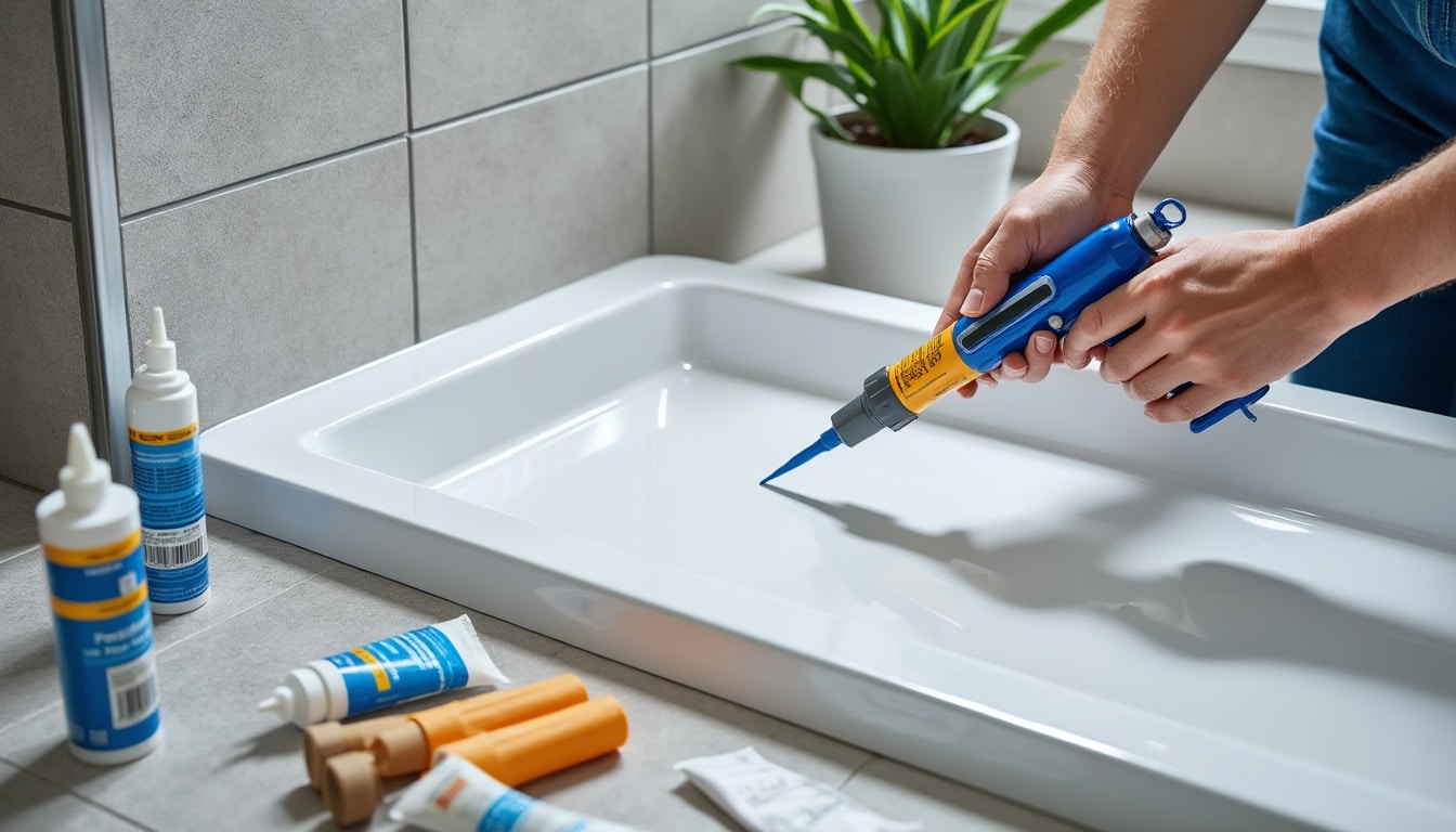 Avec quoi coller un receveur de douche en résine ?