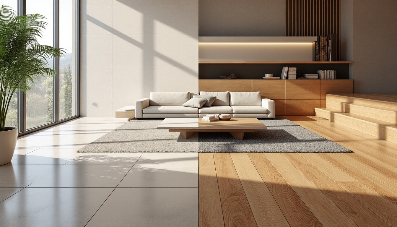 Carrelage ou parquet dans le salon : coût et entretien