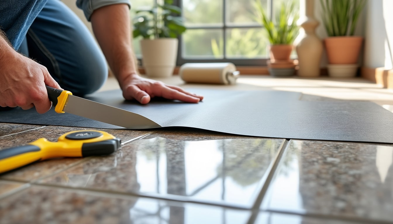 Pose sol vinyle sur carrelage : outils, temps et précautions