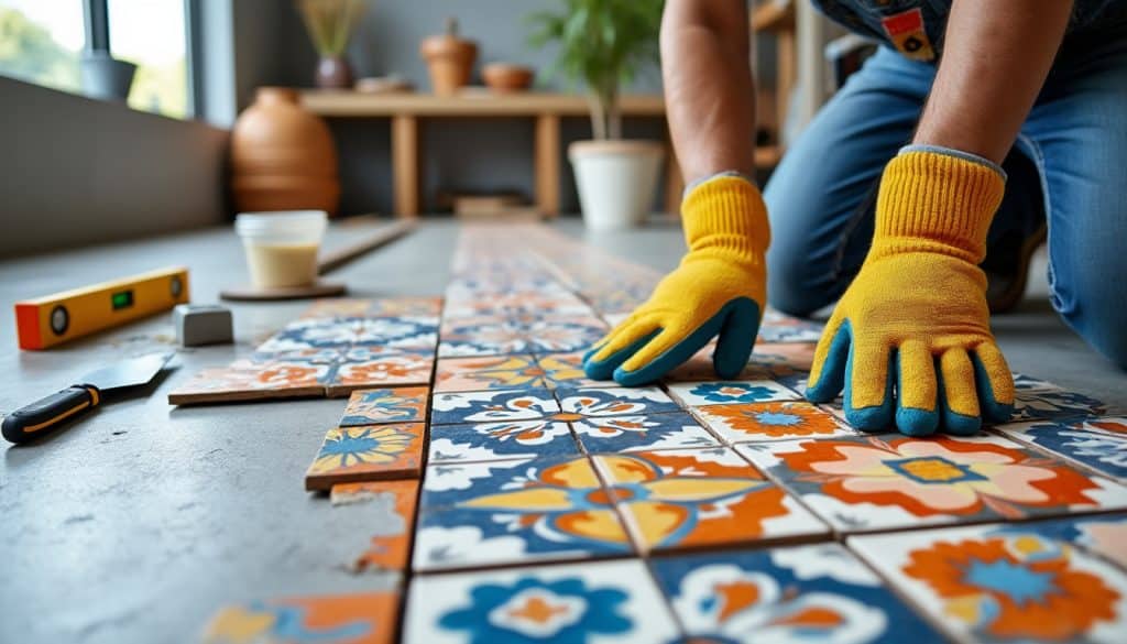 Poser des carreaux de ciment : la pose expliquée étape par étape